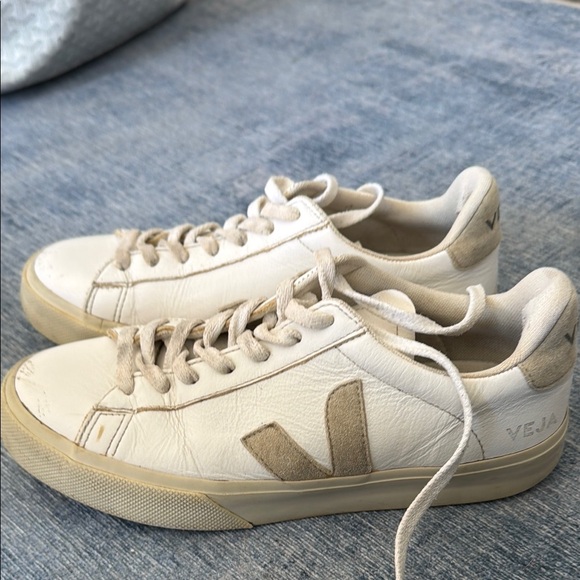 Veja Shoes - Veja Women's Cream and Tan Sneakers Size 8